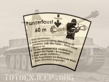ETIQUETTE LABEL PAPIER TETE PANZERFAUST 60    ... jeep willys us ww2 