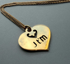 O.J. Perrin Paris 18K Gold “J t’m - I love you" Coeur légende Heart Pendant