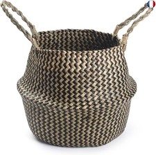 Panier de Plantes Jonc de Mer Cache Pot en Osier Interieur Corbeille de