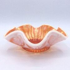 Coupelle verre moulé marigold opalescent irisé Carnival de Fenton Art Nouveau