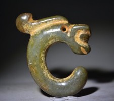 2.4 "Chine Hongshan culture vieux jade sculpture Dragon crochet pendentif"