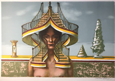 Jean Pierre Alaux - Femme escalier - Lithographie signée - 1989