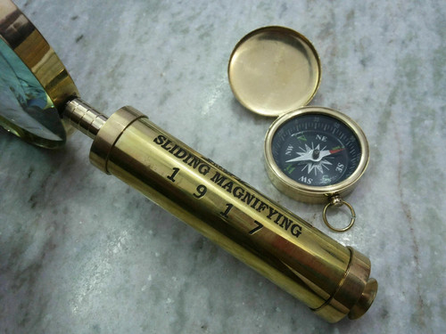 Ancienne loupe laiton vintage