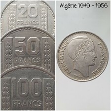 Algerie 20 50 100 Francs 1949 1950 1952 1956 Choisissez votre Année Monnaie