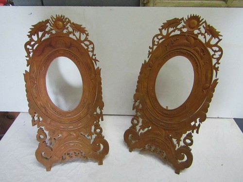 Paire cadre bois sculpte - bois,