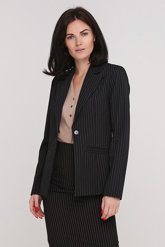 Veste noire rayée - , allongée