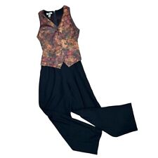 Vintage 80's Combinaison Noir Bronze 10 Original Vrai Boho Whimsygoth Boho Gilet