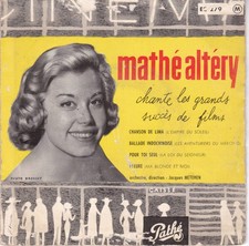 Mathé Altéry Chante Les Grands Succés de Films (Quatre Airs De Films N°