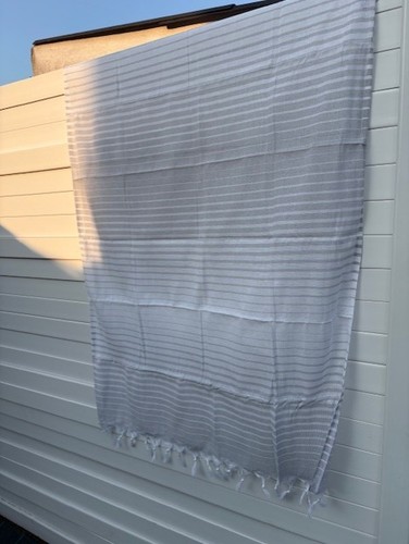 Fouta serviette plage grise - fouta,