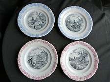 3 assiettes en faïence ancienne humoristiques thème de la chasse