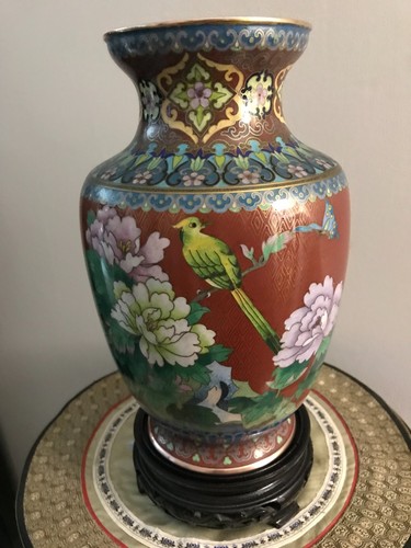 Cloisonne vase bronze - cloisonne,