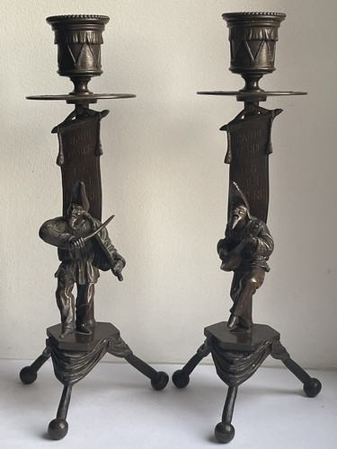 Lot paire ancien bougeoir - lot,