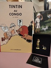Lot Coffret Lithographies Tintin au Congo colorisé 23548 (2019) Et Figurine 