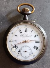 Ancienne grande montre à gousset / Régulateur acier ∅ 6,5 cm  C84
