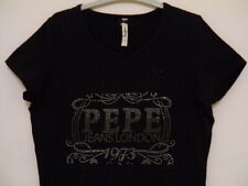 Pepe Jeans Tee-shirt manches courts noir décorée avec strass Femme S