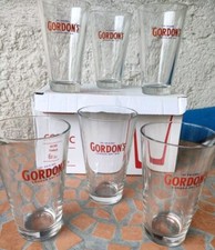 6 Verres  Gin Gordon's 33 Cl