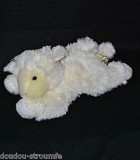 ?Peluche Doudou Mouton GALERIA KAUFHOF Blanc Jaune Long Poil 31 Cm Etat NEUF