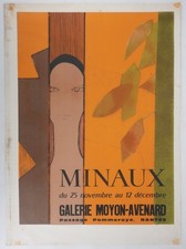 [AFFICHE D'ART] MINAUX : Femme enserrée sur fond orange #Moyon-Avenard#Nantes