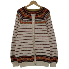 Cardigan Nordique Scandinave Fair Isle Vintage Chaud Tricot Femmes Taille 3XL