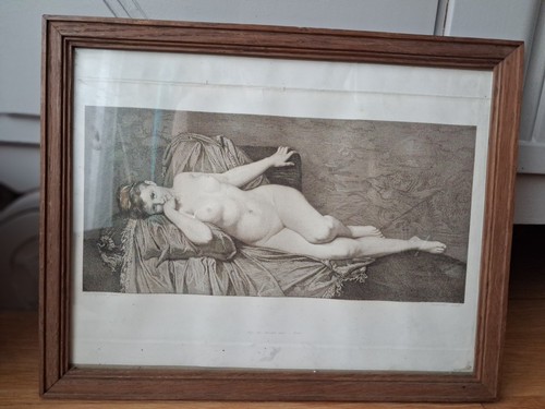 Gravure 19e curiosa femme - gravure,