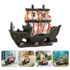  Ornement d'aquarium en forme d'épave, décoration de bateau coulé en