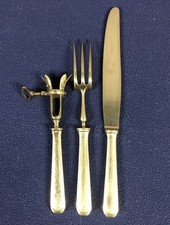 Ancien Service à Découper en Métal Argenté