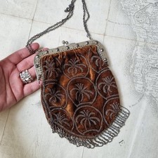 BOURSE SAC Fin XIXè Perles D'Acier FRENCH PURSE Pearls 19thC Réticule