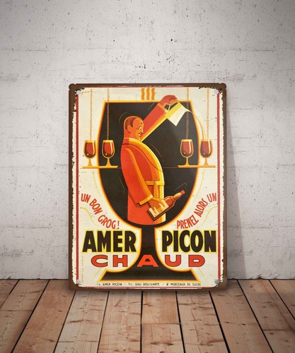 Plaque métal vintage picon - plaque,