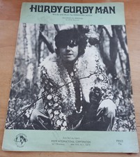 DONOVAN Hurdy Gurdy Man SHEET MUSIC PARTITION ORIGINALE USA 1968