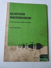 catalogue transmissions cardan agricole / pieces détachées GLAENZER WALTERSCHEID