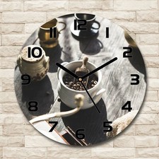 Tulup Horloge Murale En Verre fi 30 cm - Moulin À Café