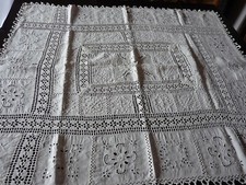 NAPPE BLANCHE ANCIENNE BRODEE