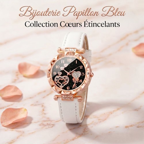 Montre cœurs étincelants - -,