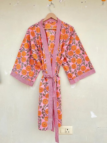 Robe kimono florale coton - kimono, en