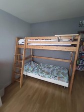 Lit mezzanine 1 place en bois 