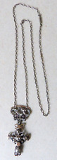 Croix collier argent 18e siècle normand régional silver cross  necklace