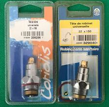 Lot de 2 Têtes de Robinet Mélangeur UNIVERSEL en 22 x 150 -Tout en Laiton Chromé