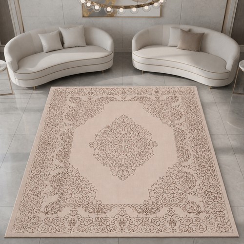 Tapis beige motif ornement