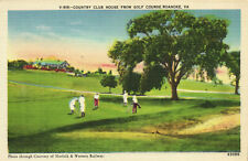 PC GOLF, VA, ROANOKE, COUNTRY CLUB HOUSE, Vintage Postcard (b45880)