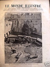 LE MONDE ILLUSTRE 1895 N° 1991 - BARRAGE DE L'OUED FEZ , AU QUARTIE DES ANDALOUS