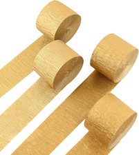 4 Rolls Crepe Paper Gold