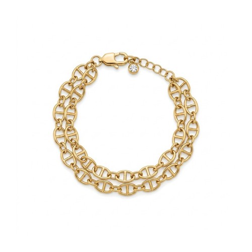 Bracelet double chaîne - , en