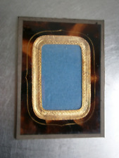 Petit Cadre photo ancien 19°s décor Verre peint Papier doré vue 5x8 N°1