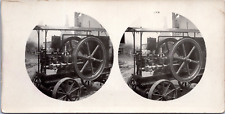 Moteur à vapeur sur roues, Vintage print, ca.1900, Stéréo Tirage vintage, tira