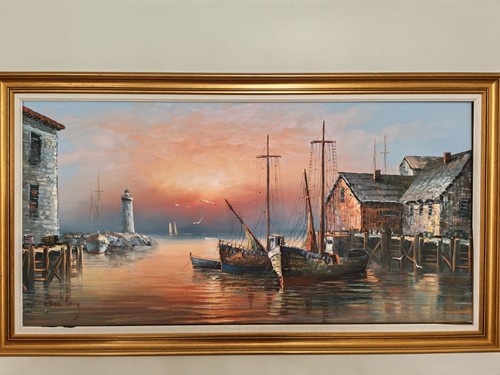 Superbe tableau maritime - , de