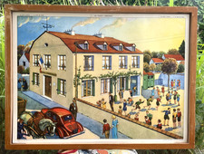 superbe ancienne affiche scolaire rossignol école renault 4cv