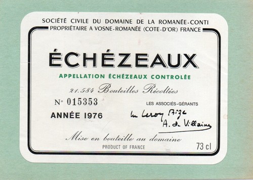 Etiquette echezeaux 1976 - echezeaux,