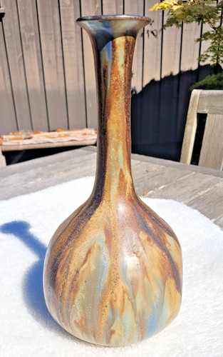 Grand vase grès signé - vase, en