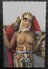 OLD PHOTO POSTCARD - NORTH AFRICA -ETHIC NUDE ARAB WOMAN - 1959