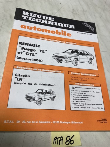 Renault fuego gtl - tl, 1400